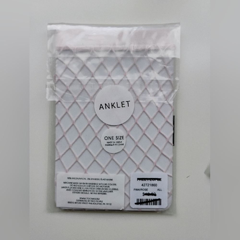 Free People New Lavender & Pink Rose Fishnet Anklets • ONE SIZE • New 2 Packages - Picture 4 of 9